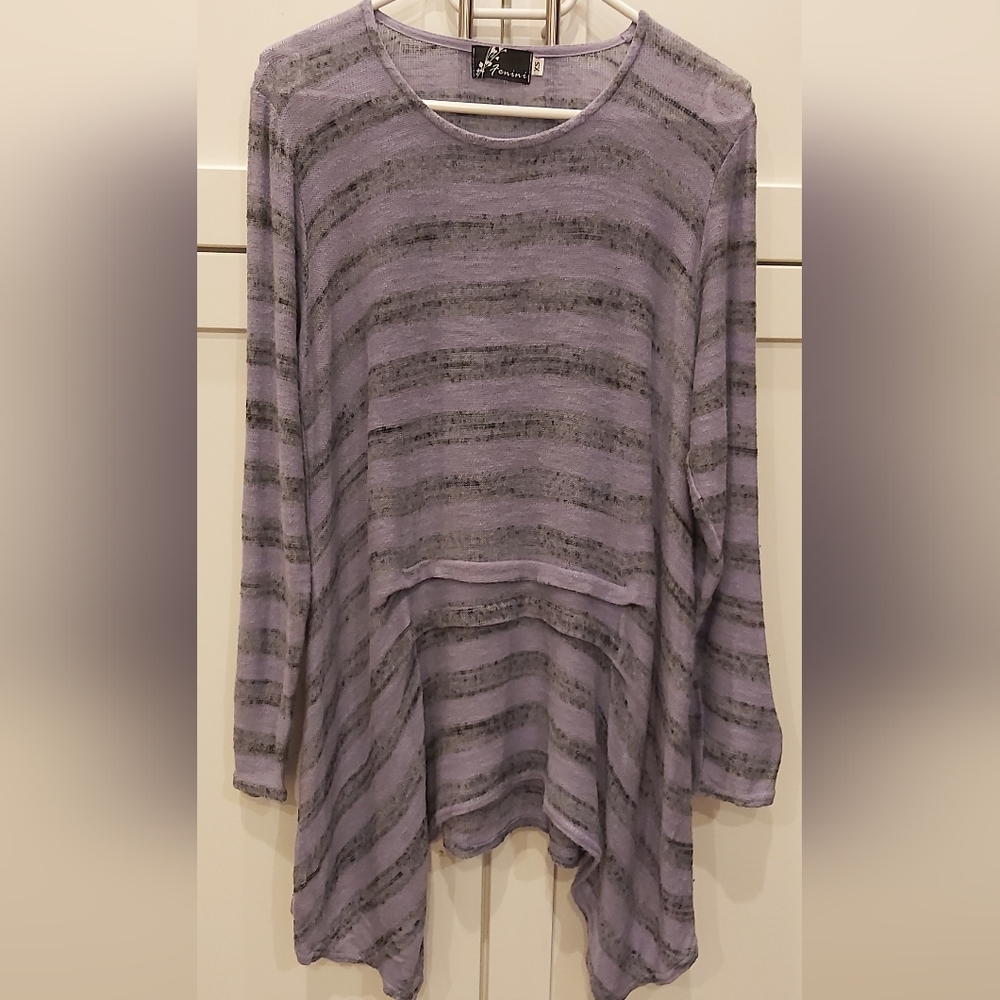 Fenini striped knit tunic top